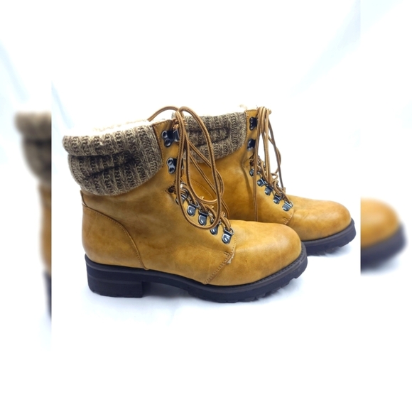 MIA MAYLINN Winter Leather Boots  KHAKI BROWN 10 - Picture 1 of 7